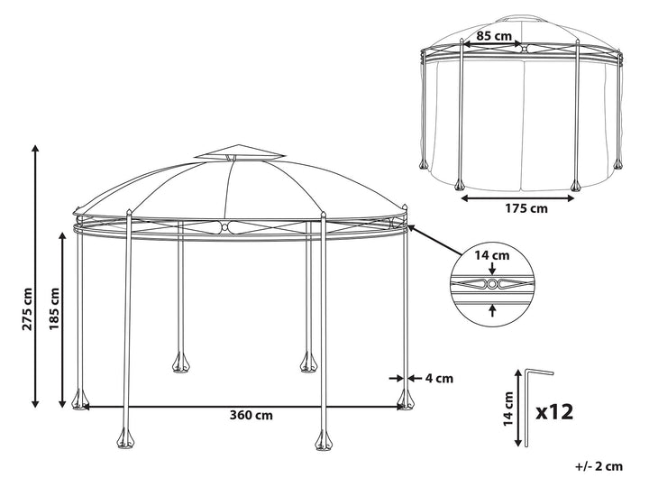 Safara Gazebo 368 cm Beige