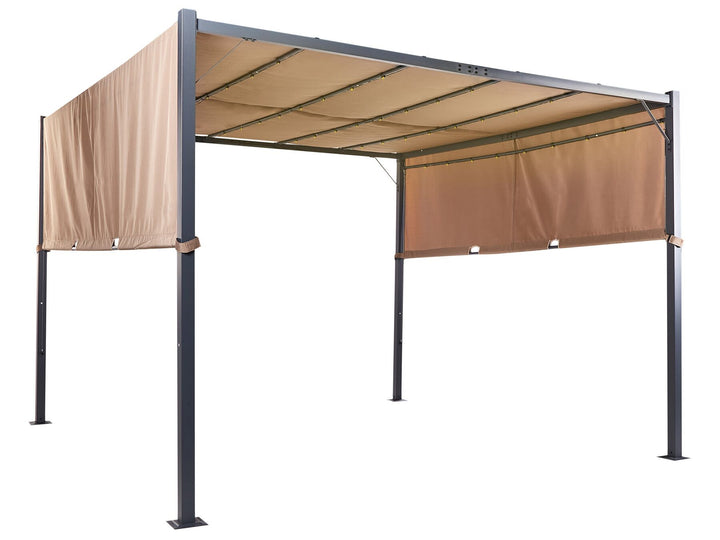 Parga Pergola With LED Lights Brown