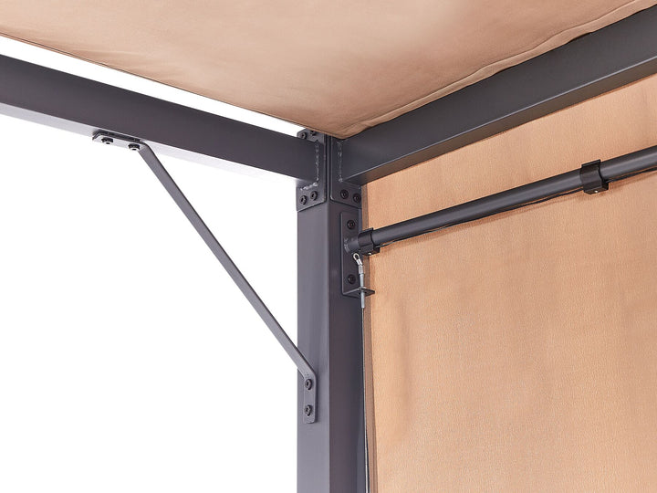 Parga Pergola With LED Lights Brown