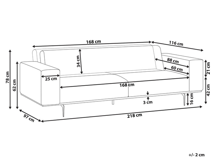 Oselo 2 Seater Linen Sofa Light Brown