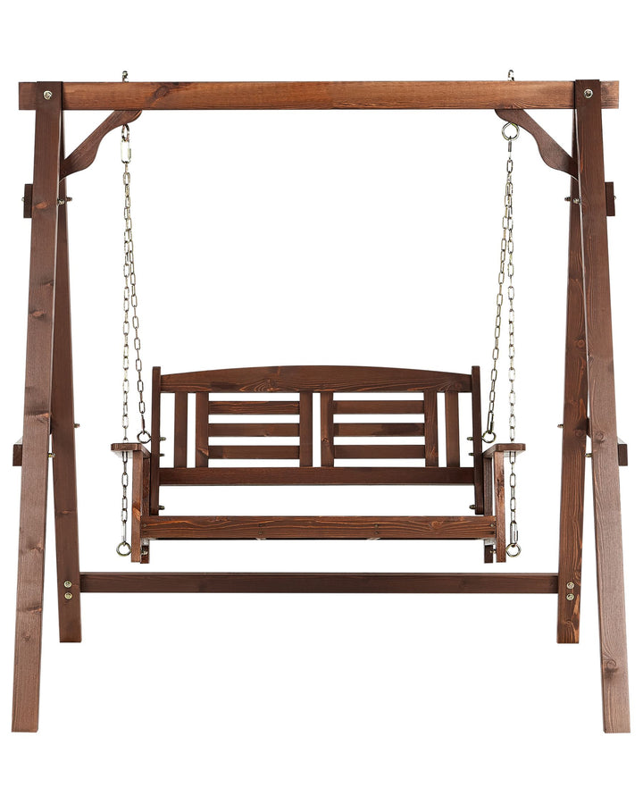Nerito Patio Swing Wood Dark Brown