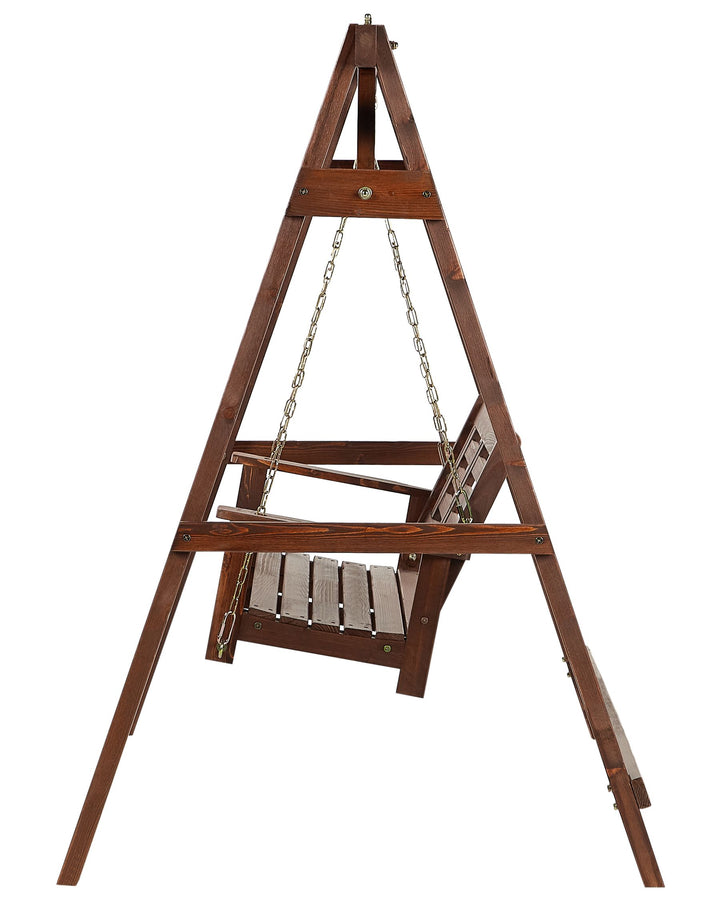 Nerito Patio Swing Wood Dark Brown