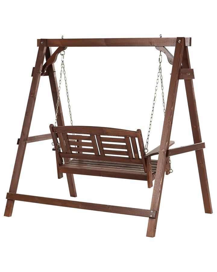 Nerito Patio Swing Wood Dark Brown