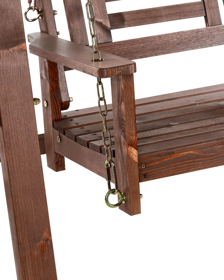 Nerito Patio Swing Wood Dark Brown