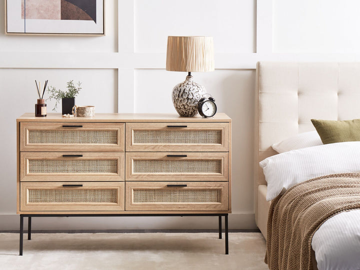 6 Drawer Chest Light Brown PASCO