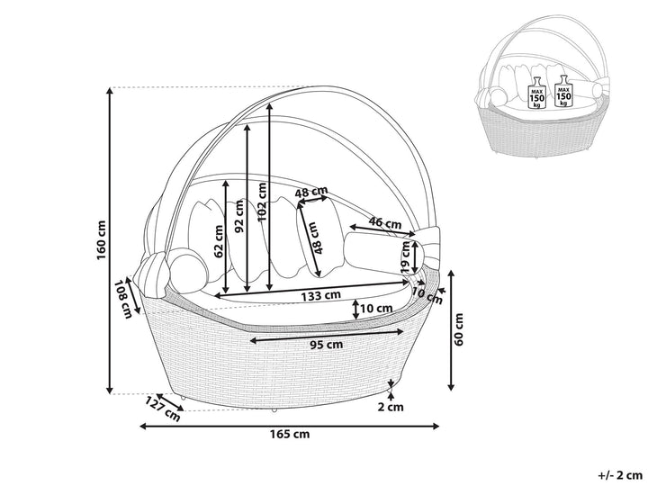 Sylt Pe Garden Daybed Rattan White