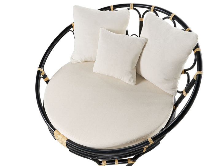 Rossano Set of 2 Garden Daybeds Rattan Black