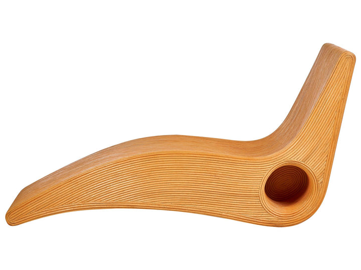 Rattan Sun Lounger Light Wood Umera