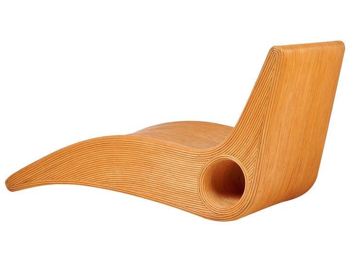 Rattan Sun Lounger Light Wood Umera