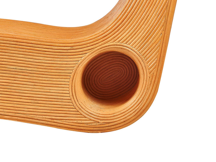 Rattan Sun Lounger Light Wood Umera