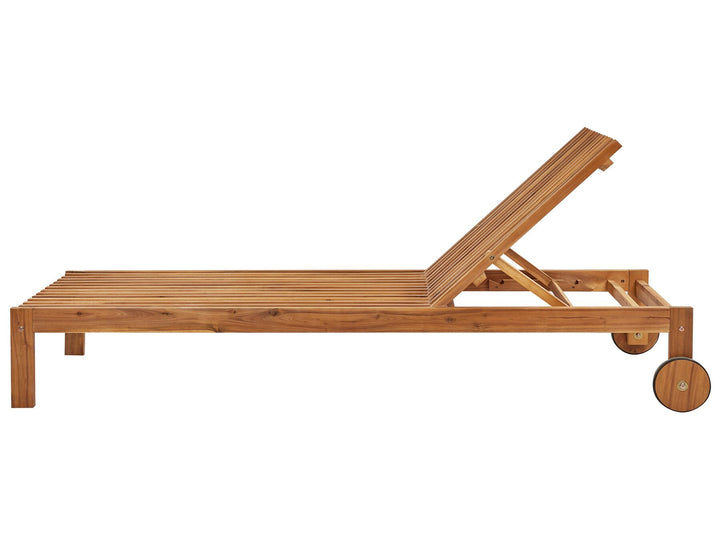 Acacia Wood Reclining Sun Lounger Light Ambridge
