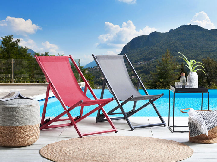 Folding Deck Chair Red LOCRI