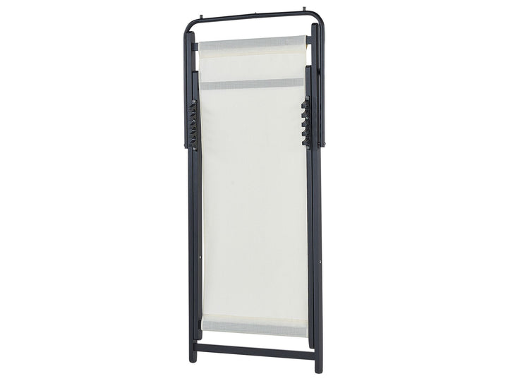 Folding Deck Chair Cream and Black Amberella