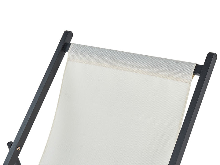 Folding Deck Chair Cream and Black Amberella