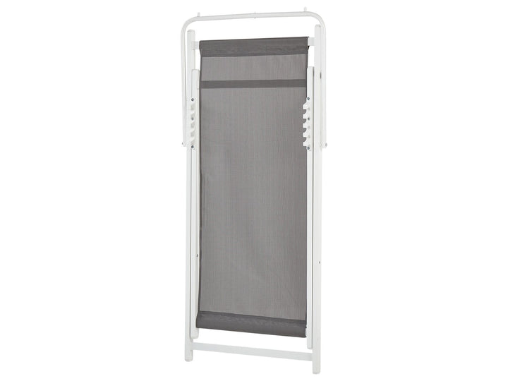 Folding Deck Chair Grey and White Anrey