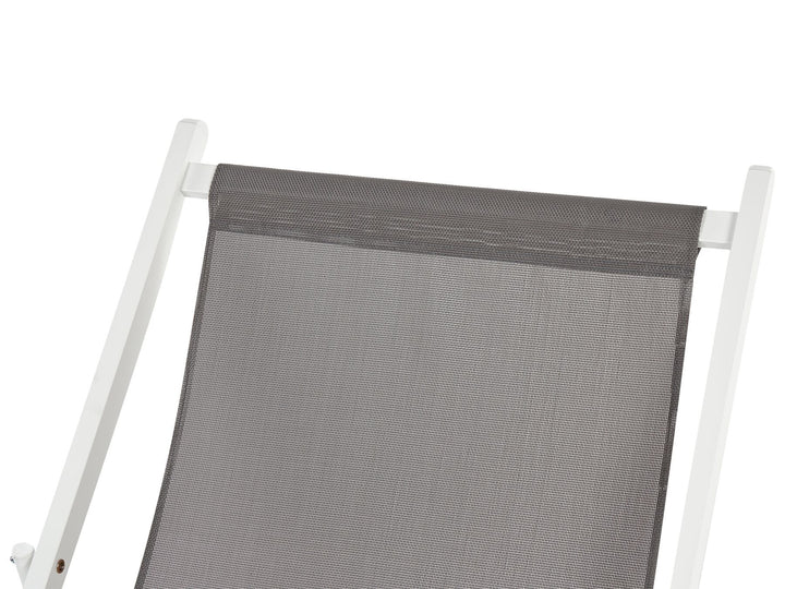 Folding Deck Chair Grey and White Anrey