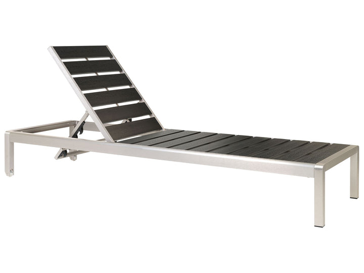 Aluminium Reclining Sun Lounger Black and Silver NARDO