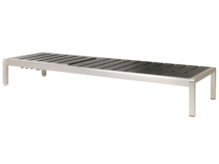 Aluminium Reclining Sun Lounger Black and Silver Lasonja