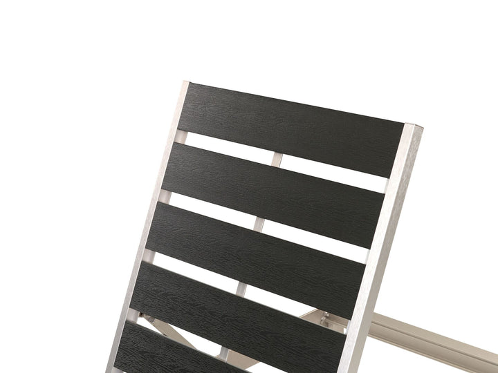 Aluminium Reclining Sun Lounger Black and Silver Lasonja