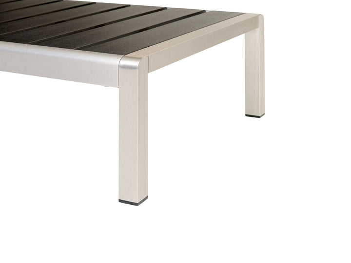 Aluminium Reclining Sun Lounger Black and Silver Lasonja