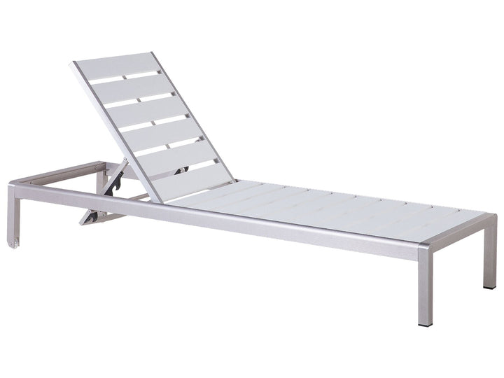 Aluminium Reclining Sun Lounger White NARDO