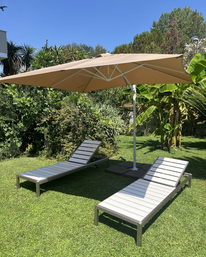 Aluminium Reclining Sun Lounger White Lasonja