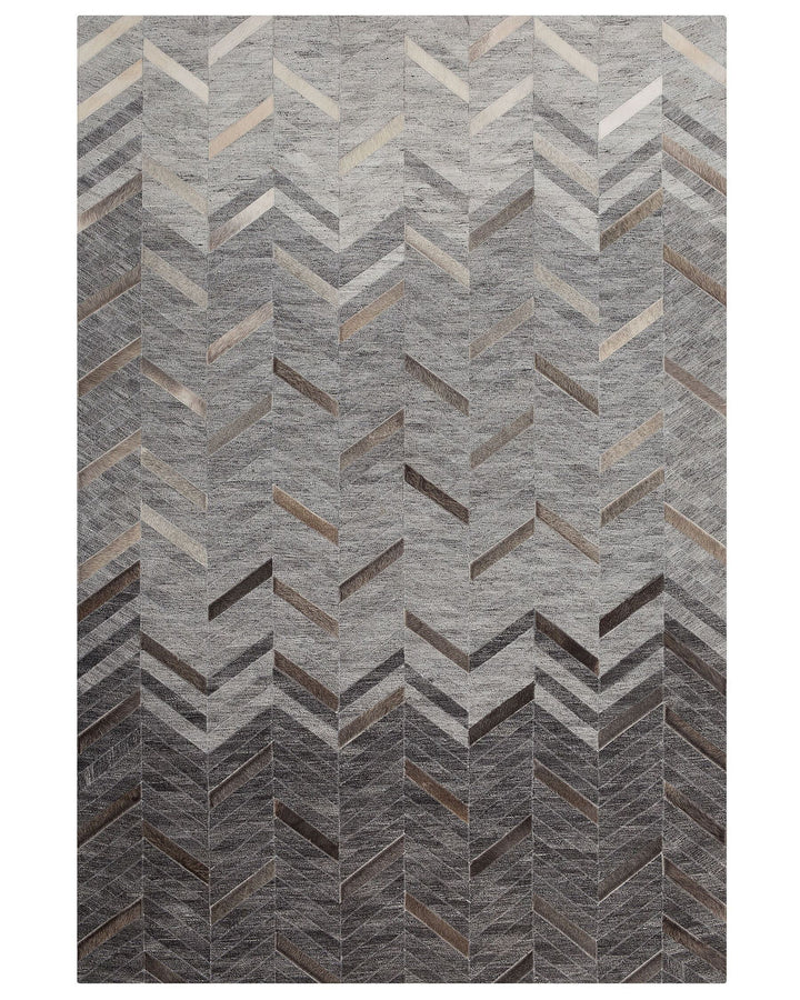 Arkum Leather Area Rug 160 x 230 cm Grey