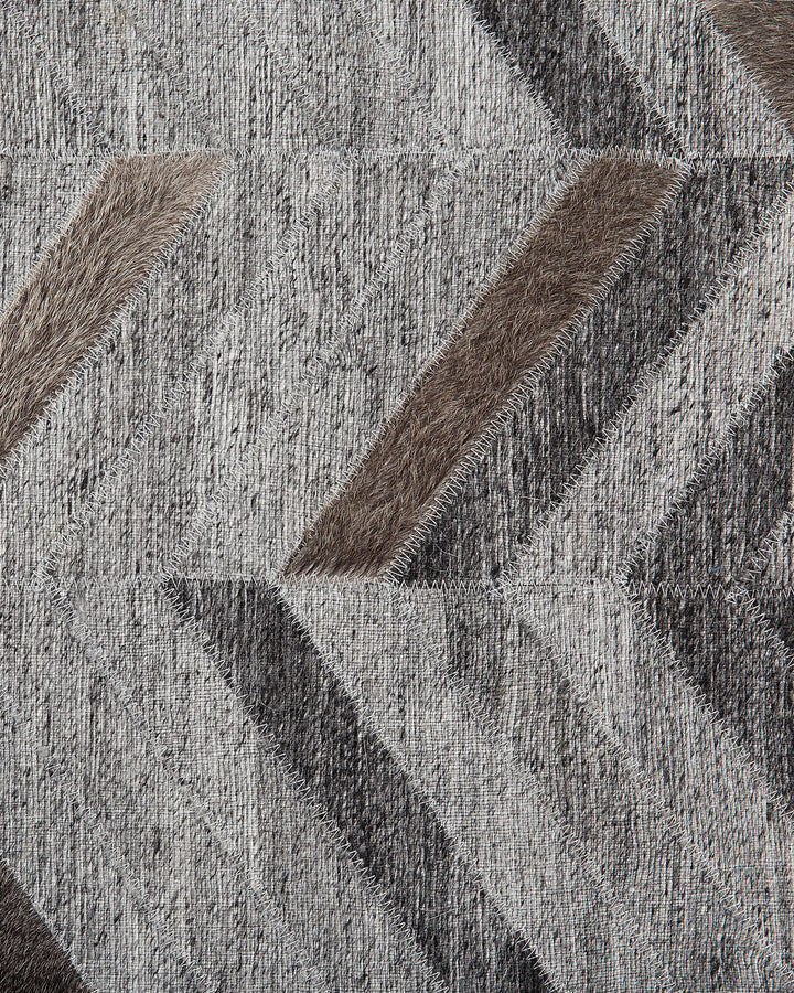 Arkum Leather Area Rug 160 x 230 cm Grey