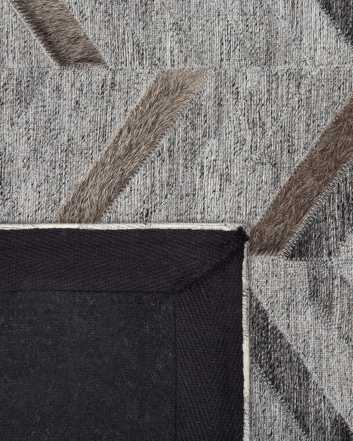 Arkum Leather Area Rug 160 x 230 cm Grey