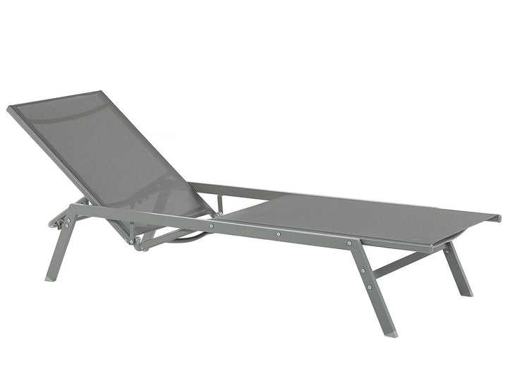 Steel Garden Sun Lounger Grey Abrham