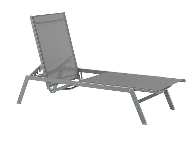 Steel Garden Sun Lounger Grey Abrham