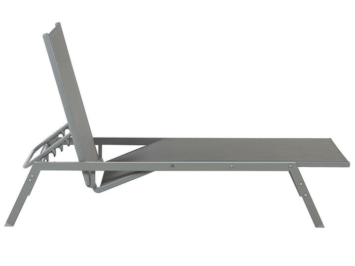 Steel Garden Sun Lounger Grey Abrham