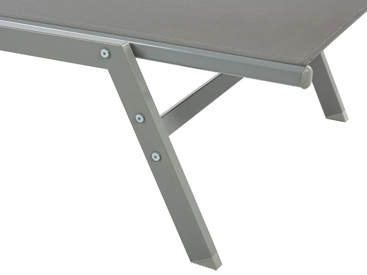 Steel Garden Sun Lounger Grey Abrham