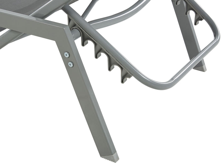 Steel Garden Sun Lounger Grey Abrham