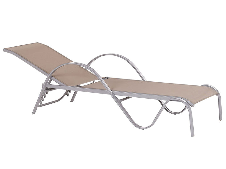 Steel Reclining Sun Lounger Light Brown Charlottesville