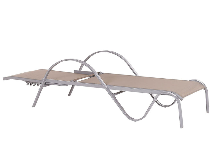 Steel Reclining Sun Lounger Light Brown Charlottesville
