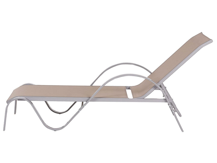 Steel Reclining Sun Lounger Light Brown Charlottesville