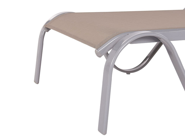 Steel Reclining Sun Lounger Light Brown Charlottesville