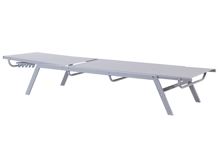 Steel Reclining Sun Lounger Grey Hendrickson