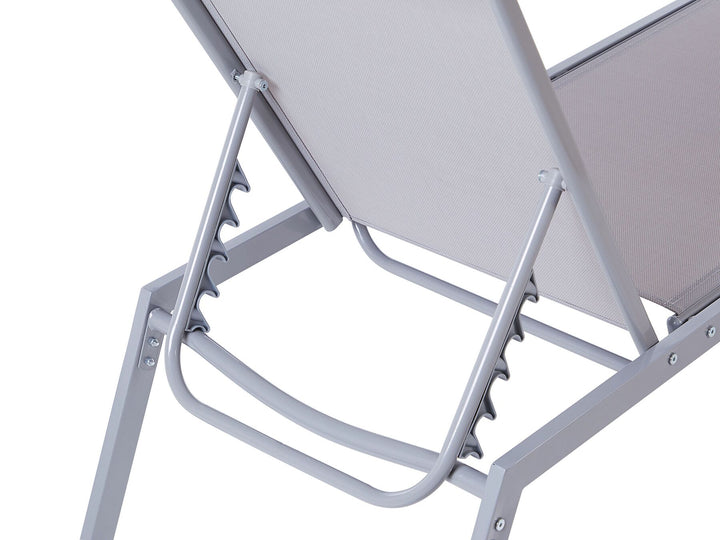 Steel Reclining Sun Lounger Grey Hendrickson