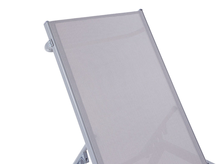 Steel Reclining Sun Lounger Grey Hendrickson