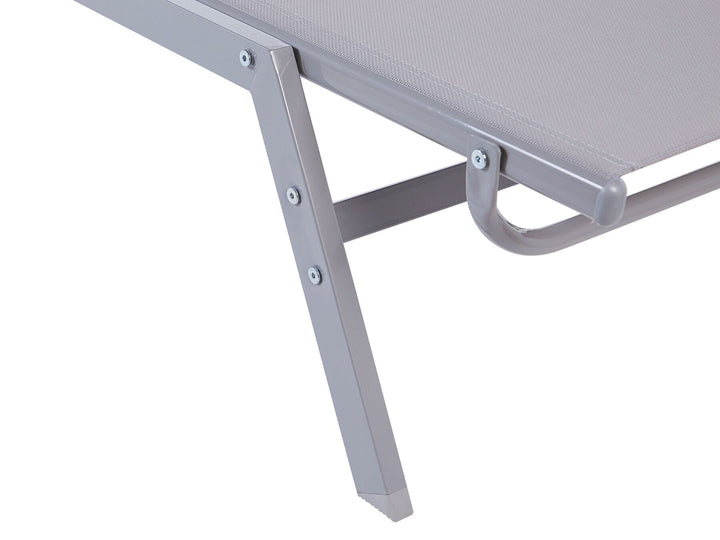 Steel Reclining Sun Lounger Grey Hendrickson