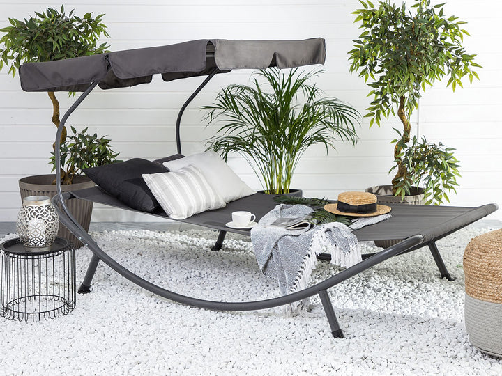 Steel Garden Sun Lounger Grey TERNO