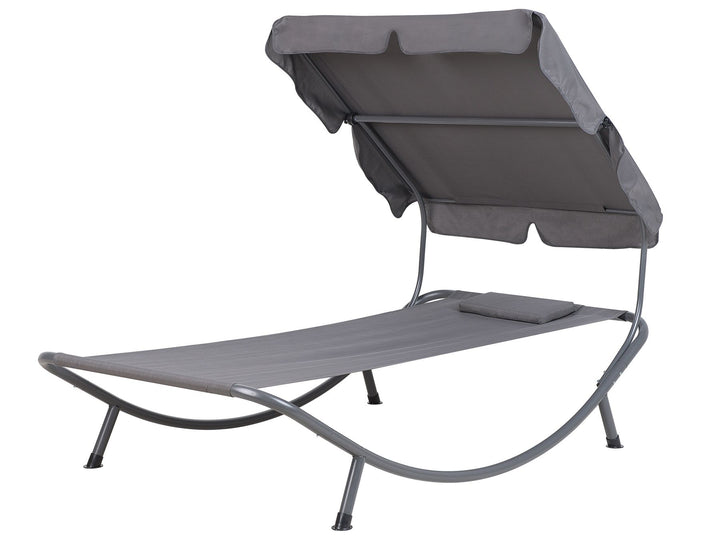 Steel Garden Sun Lounger Grey Aeri