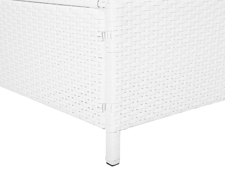 PE Rattan Reclining Sun Lounger White Northside