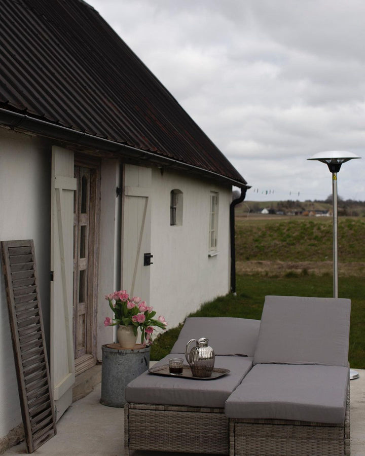 PE Rattan Reclining Sun Lounger Grey Northside