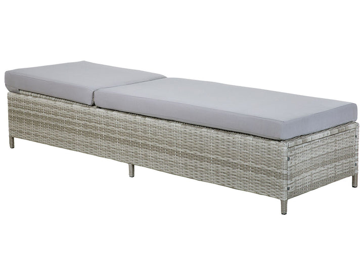 PE Rattan Reclining Sun Lounger Grey Northside