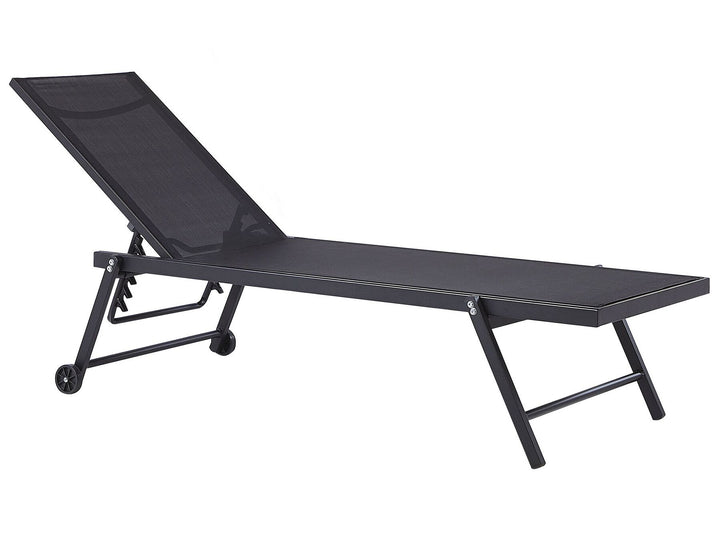 Aluminium Reclining Sun Lounger Black PORTOFINO