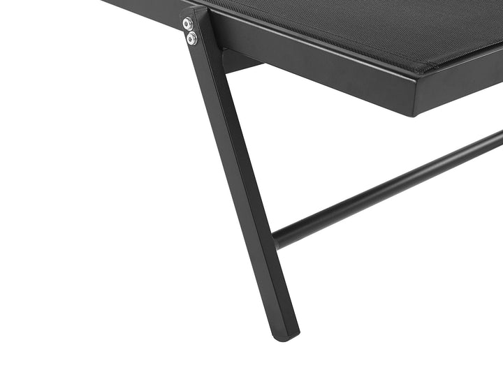Aluminium Reclining Sun Lounger Black Snaresbrook