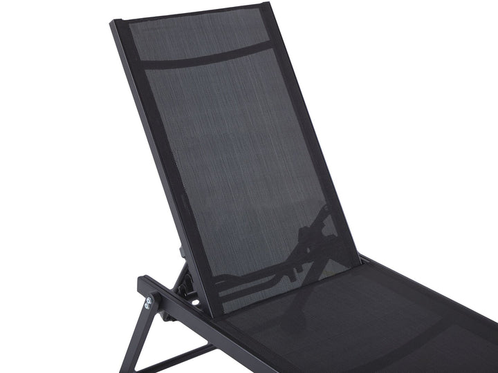 Aluminium Reclining Sun Lounger Black Snaresbrook